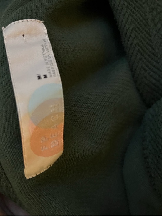 Free People Beach Alyria Solid Pullover Med Cutout Tie Sweatshirt Green Sweater - Picture 7 of 7